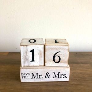 Mud Pie countdown to Mr. & Mrs. Wooden Blocks